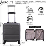 Aerolite Valigia 45x36x20cm Bagaglio A Mano Easyjet Dimensioni Massime borsa Da Cabina Sotto Il Sedile Rigida Ultraleggero in ABS Trolley da Viaggio con 4 Ruote 5 Anni Di Garanzia