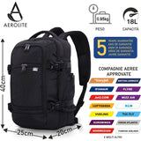 Aerolite Nuovo 2025 Ryanair 40x20x25cm Dimensione massima bagaglio a mano approvato Viaggio Carry On Holdall Borsa a tracolla leggera zaino zaino borsa da volo con cerniere YKK 5 anni di garanzia