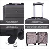 Aerolite Valigia 45x36x20cm Bagaglio A Mano Easyjet Dimensioni Massime borsa Da Cabina Sotto Il Sedile Rigida Ultraleggero in ABS Trolley da Viaggio con 4 Ruote 5 Anni Di Garanzia