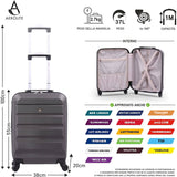 AeroLite™ Nuovo Estiva 2025 ABS Valigia Trolley 55x38x20cm Emirates Airlines e altre ancora! Rigido Bagaglio a Mano con 4 Ruote Grande Valigia 5 Anni Di Garanzia (Carbone)