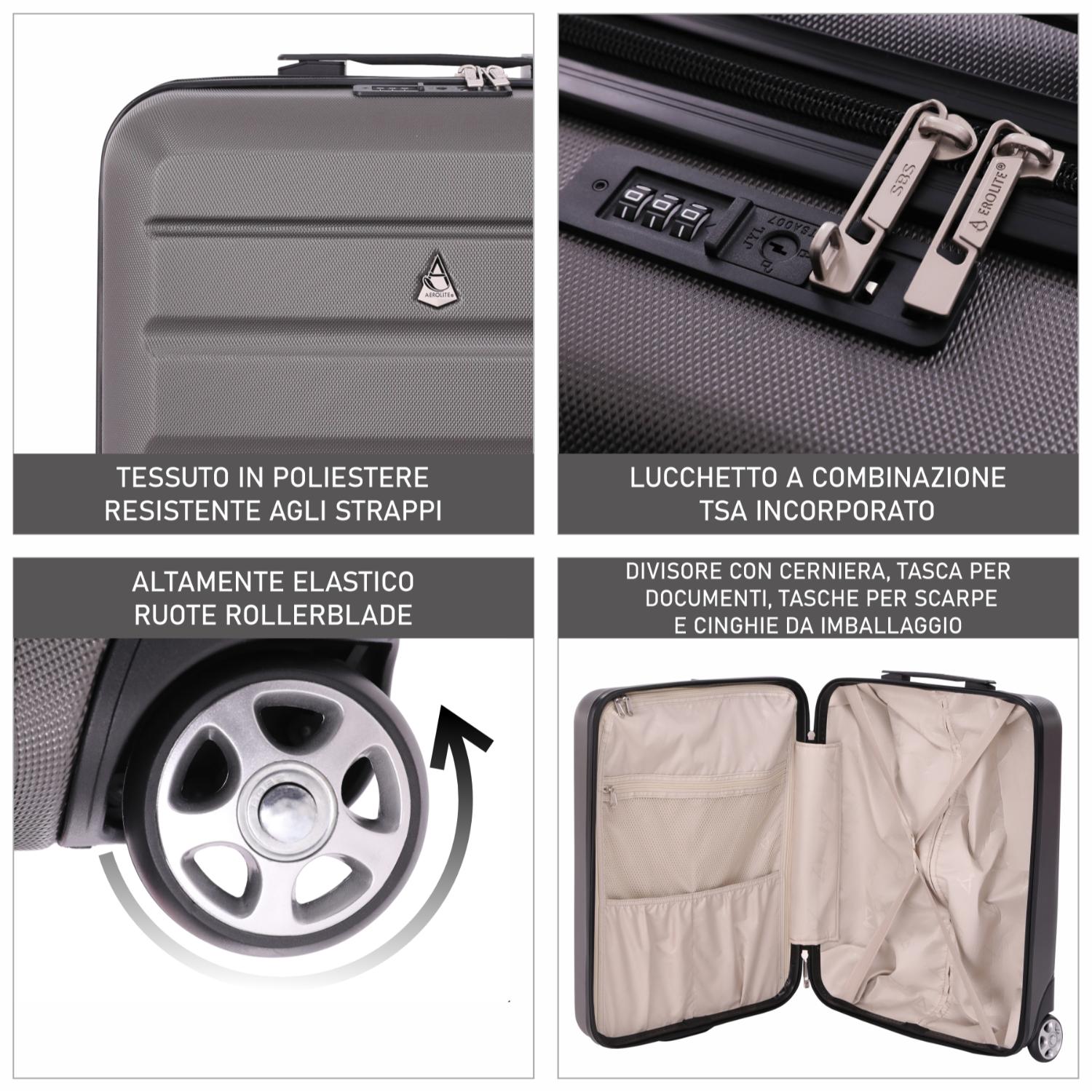 Aerolite Valigia Cabina 55x40x20 Rigida Per Ryanair | Leggera E Con Ruote - Foto 11