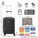 Aerolite trolley bagaglio a mano 55x35x20 cm - Valigia rigida con 4 ruote. Ideale a bordo di ITA Airways Alitalia, Air Europa, Air France, KLM, Transavia e molte altre - Grigio carbone