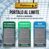 AeroLite™ 55x35x25cm Valigia Bagaglio a Mano Duro con **Lucchetto TSA Integrato**, Bagaglio a Mano Cabina 4 Ruote, Dimensione Max per ITA Airways, Air Europa, Air France, Alitalia, KLM & Transavia, 5 Anni Di Garanzia