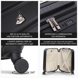 AeroLite™ 55x35x25cm Valigia Bagaglio a Mano Duro con **Lucchetto TSA Integrato**, Bagaglio a Mano Cabina 4 Ruote, Dimensione Max per ITA Airways, Air Europa, Air France, Alitalia, KLM & Transavia, 5 Anni Di Garanzia