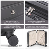 AeroLite™ 55x35x25cm Valigia Bagaglio a Mano Duro con **Lucchetto TSA Integrato**, Bagaglio a Mano Cabina 4 Ruote, Dimensione Max per ITA Airways, Air Europa, Air France, Alitalia, KLM & Transavia, 5 Anni Di Garanzia