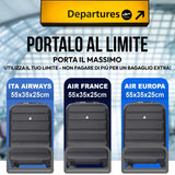 AeroLite™ 55x35x25cm Valigia Bagaglio a Mano Duro con Lucchetto TSA Integrato, Bagaglio a Mano Cabina 4 Ruote, Dimensione Max per ITA Airways, Air Europa, Air France, Alitalia, KLM & Transavia, 5 Anni Di Garanzia