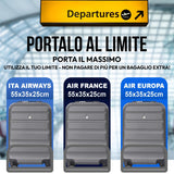 AeroLite™ 55x35x25cm Valigia Bagaglio a Mano Duro con Lucchetto TSA Integrato, Bagaglio a Mano Cabina 4 Ruote, Dimensione Max per ITA Airways, Air Europa, Air France, Alitalia, KLM & Transavia, 5 Anni Di Garanzia