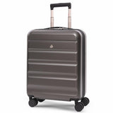 Aerolite Valigia da Cabina Espandibile 55x40x20cm fino a 55x40x23cm Ryanair Priority, Wizz Air Priority, Lufthansa – Valigia Rigida Leggera con 4 Ruote (CARBONE)