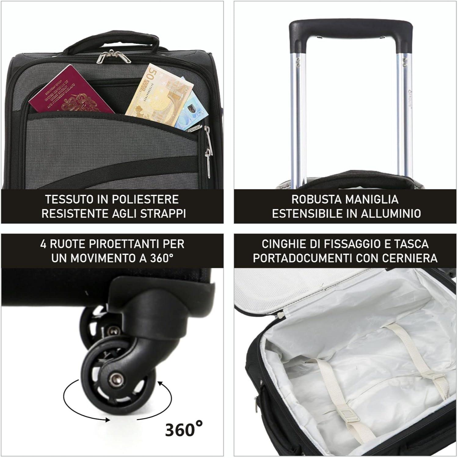 Aerolite Ryanair Priority Max - Valigia rigida leggera da 40L, 55x40x2 Aerolite Ryanair Priority Max - Valigia rigida leggera da 40L, 55x40x2