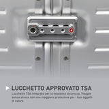 Aerolite Aluminium Zipperless PP Trunk, valigia premium, chiusura a scatto TSA, telaio in alluminio, ruote silenziose Hinomoto, bagaglio grande 97,6L