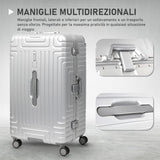 Aerolite Aluminium Zipperless PP Trunk, valigia premium, chiusura a scatto TSA, telaio in alluminio, ruote silenziose Hinomoto, bagaglio grande 97,6L