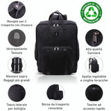 Aerolite Ryanair Zaino di dimensioni massime con piccola custodia rimovibile per il trasporto, ecologico, resistente alla doccia, bagaglio a mano approvato da viaggio, zaino da viaggio con garanzia di