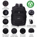 Aerolite Ryanair - Zaino tattico di dimensioni massime, ecologico, resistente alla doccia, bagaglio a mano, campeggio, escursionismo, trekking, 20 l, approvato da viaggio