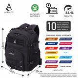 Aerolite Ryanair - Zaino tattico di dimensioni massime, ecologico, resistente alla doccia, bagaglio a mano, campeggio, escursionismo, trekking, 20 l, approvato da viaggio