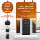 Aerolite Easyjet ITA Airways 45x36x20cm Dimensioni Massime Borsone Da Viaggio 32.5L Bagaglio Da Cabina Leggero Sotto Sedile Borsa Da Volo Con 5 Anni Di Garanzia, Nero