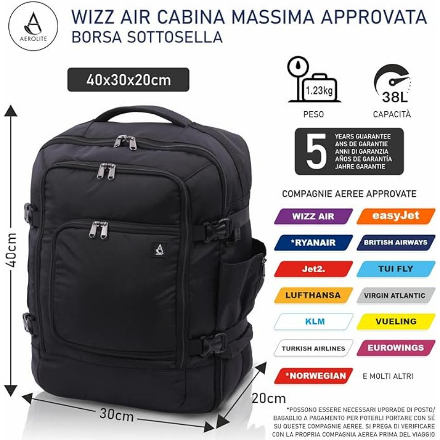 Amazon Zaino Multifunzione SUCIKORIOu00ae Zaino Da Viaggio Aereo