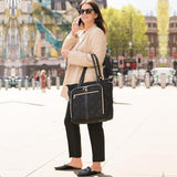Aerolite Premium Borsa a tracolla trapuntata per laptop da donna, dimensioni massime per Easyjet 45x36x20cm