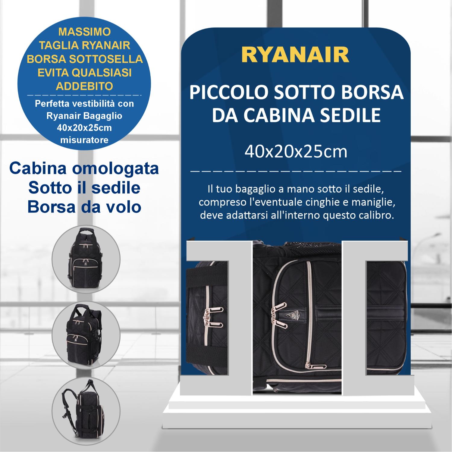Borsa Cabina Ryanair Aerolite 40x20x25cm - Leggera, Sottosedile, 20 Litri, Con Serratura - Foto 5