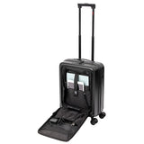Aerolite M-Lite Smart 21" Cabin Suitcase - Ruote Hinomoto silenziose e scorrevoli con pulsante di frenata, tasca frontale per laptop, polipropilene PP resistente, ricarica USB, chiusura TSA, 55x40x23cm