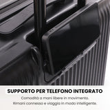 Aerolite M-Lite Premium 56x45x25cm Easyjet Plus Valigia da cabina con porta USB, blocco TSA, ruote silenziose Hinomoto, polipropilene leggero, 15 anni di garanzia