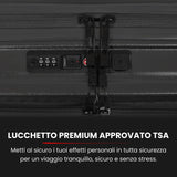 Aerolite M-Lite Smart 21" Cabin Suitcase - Ruote Hinomoto silenziose e scorrevoli con pulsante di frenata, tasca frontale per laptop, polipropilene PP resistente, ricarica USB, chiusura TSA, 55x40x23cm