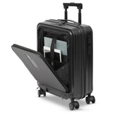 Aerolite M-Lite Smart 21" Cabin Suitcase - Ruote Hinomoto silenziose e scorrevoli con pulsante di frenata, tasca frontale per laptop, polipropilene PP resistente, ricarica USB, chiusura TSA, 55x40x23cm