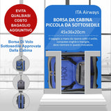 Aerolite Minimax Easyjet & ITA Airways 45x36x20cm Dimensione Massima Del Bagaglio A Mano, Zaino Trolley Sottosedile 30l Con 2 Anni Di Garanzia