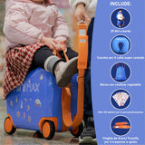 Aerolite MiniMax - Valigia da viaggio per bambini, adatta per bagaglio a mano EasyJet da 45 x 36 x 20 cm, con ruote, 29 l