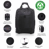 Aerolite 45x36x20cm Easyjet Dimensione massima Premium Zaino Trolley con 2 ruote Riciclato Eco-Friendly Bagaglio da cabina con maniglia estensibile, 10 anni di garanzia