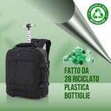 Aerolite 45x36x20cm Easyjet Dimensione massima Premium Zaino Trolley con 2 ruote Riciclato Eco-Friendly Bagaglio da cabina con maniglia estensibile, 10 anni di garanzia