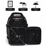 Aerolite Ryanair - Zaino trolley con 2 ruote riciclate, ecologico, approvato con manico estensibile, 40 x 20 x 25 cm, da viaggio, Nero