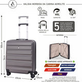 Aerolite Trolley 56x45x25 Valigia con 4 Ruote Dimensione Max per Easyjet British Airways Jet2 ABS Bagaglio A Mano Valigia Rigida Guscio Duro E Antigraffio, 5 Anni Garanzia