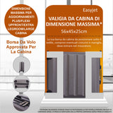 Aerolite Trolley 56x45x25 Valigia con 4 Ruote Dimensione Max per Easyjet British Airways Jet2 ABS Bagaglio A Mano Valigia Rigida Guscio Duro E Antigraffio, 5 Anni Garanzia