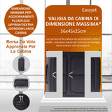Aerolite Valigia Trolley 56x45x25 Dimensione Max per easyJet/British Airways/Jet2 Trolley Bagaglio a Mano Valigia Leggera con 2 Ruote, 56cm, 10 Anni Di Garanzia, (Nero)