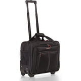 AeroLite™ 15.6” - Borsa da viaggio Executive Borsa Imbottita Per Laptop Con 2 Ruote, Omologata per Ryanair, Easyjet, BA & Jet2, Trolley Per La Notte Business Trolley Da Cabina (Nero)