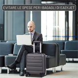 Aerolite Valigia 45x36x20cm Bagaglio A Mano Easyjet Dimensioni Massime borsa Da Cabina Sotto Il Sedile Rigida Ultraleggero in ABS Trolley da Viaggio con 4 Ruote 5 Anni Di Garanzia