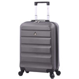 AeroLite™ Nuovo Estiva 2025 ABS Valigia Trolley 55x38x20cm Emirates Airlines e altre ancora! Rigido Bagaglio a Mano con 4 Ruote Grande Valigia 5 Anni Di Garanzia (Carbone)