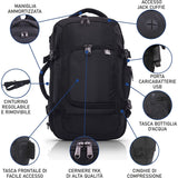 Aerolite Nuovo 2025 Ryanair 40x20x25cm Dimensione massima bagaglio a mano approvato Viaggio Carry On Holdall Borsa a tracolla leggera zaino zaino borsa da volo con cerniere YKK 5 anni di garanzia